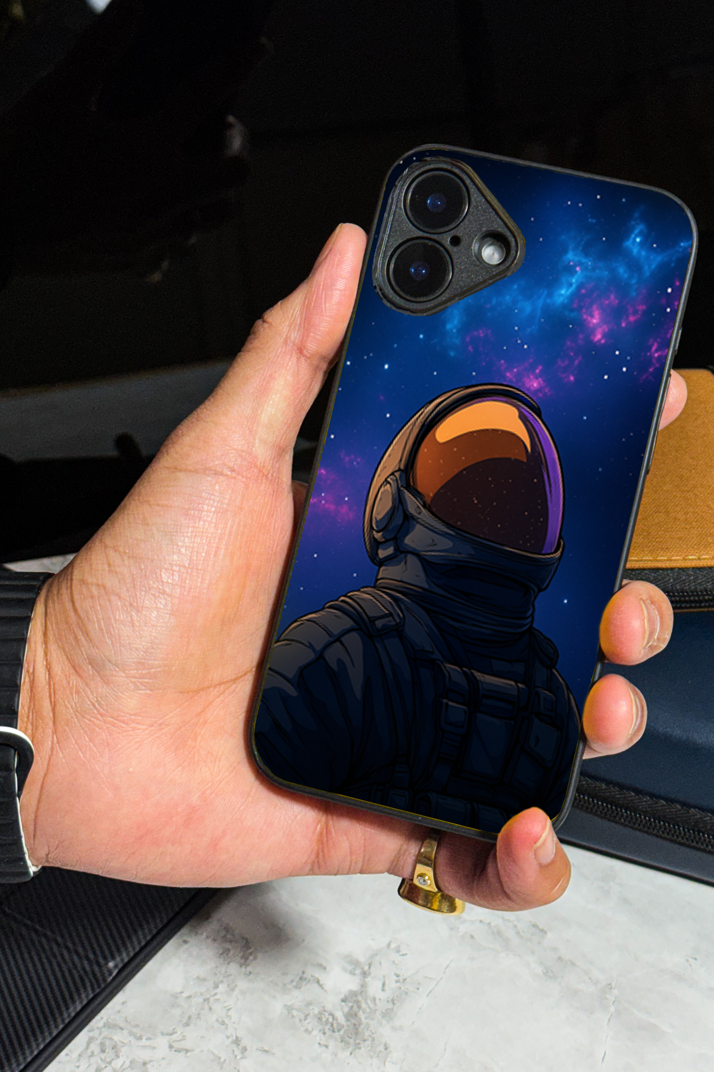 Stellar Void Premium Glass Back Cover For iPhone 11,12,13,14,15,16 Models