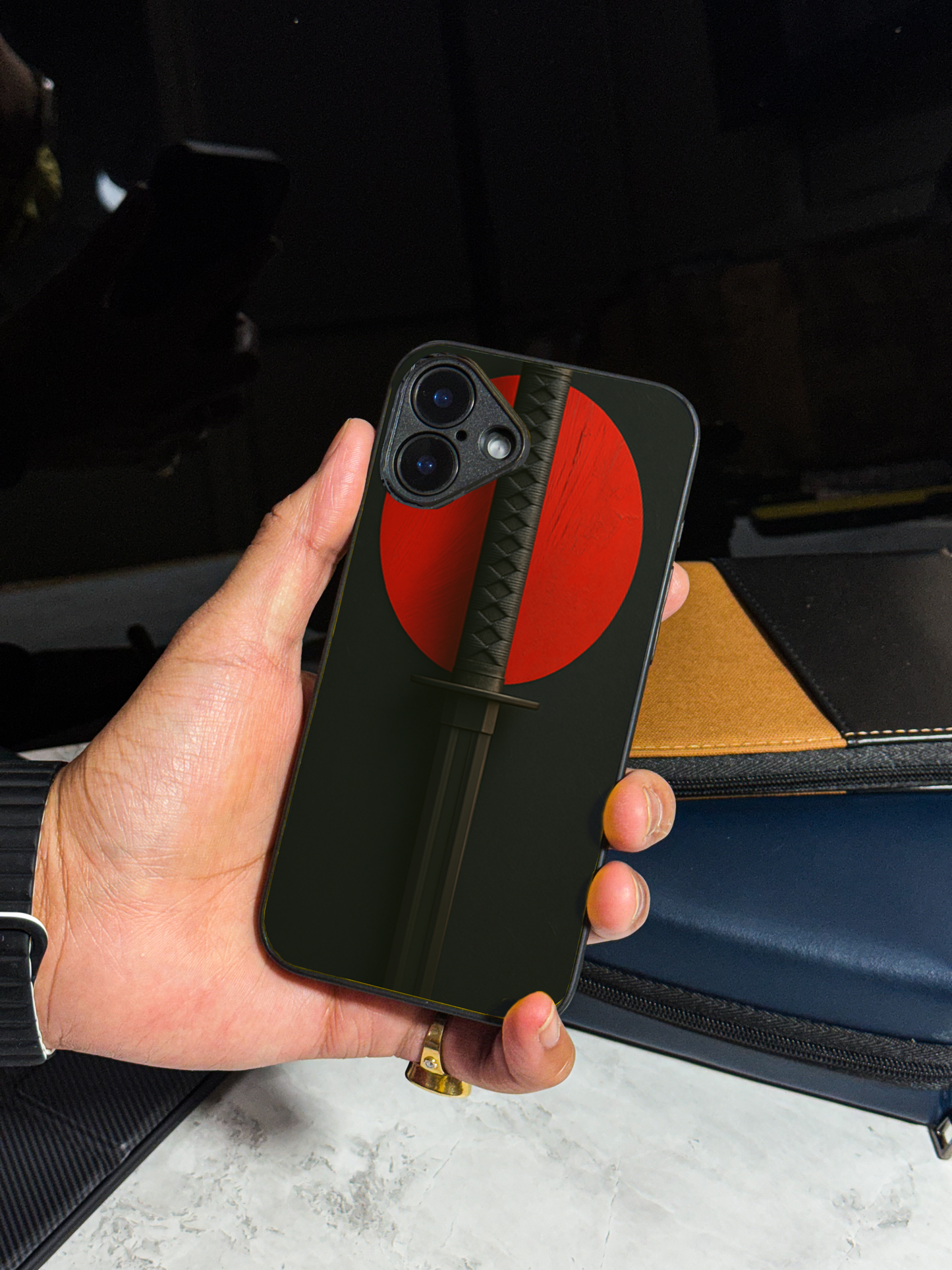 Katana Abstract Shot Theme Premium Glass Back Cover For iPhone 11,12,13,14,15,16 Models