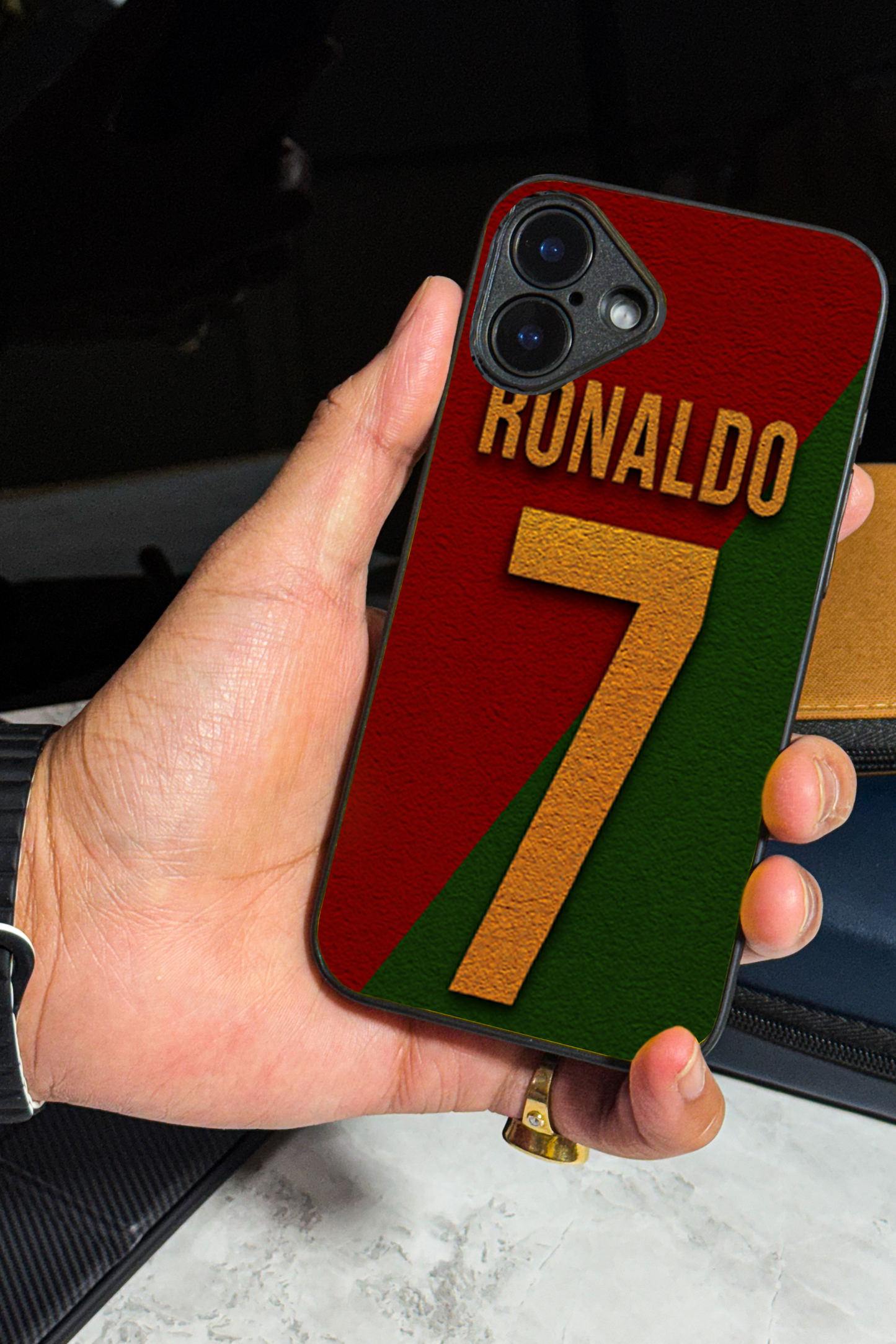 Ronaldo Royale Premium Glass Back Cover For iPhone 11,12,13,14,15,16 Models