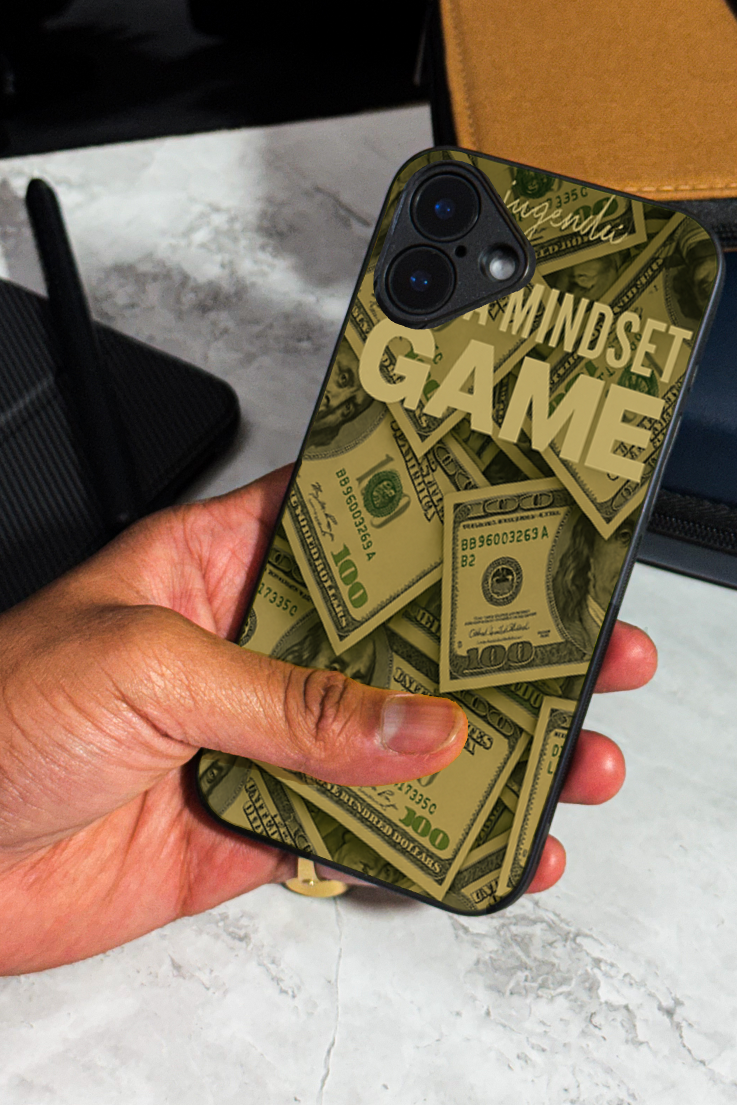 Money Mindsete Premium Glass Back Cover For iPhone 11,12,13,14,15,16 Models