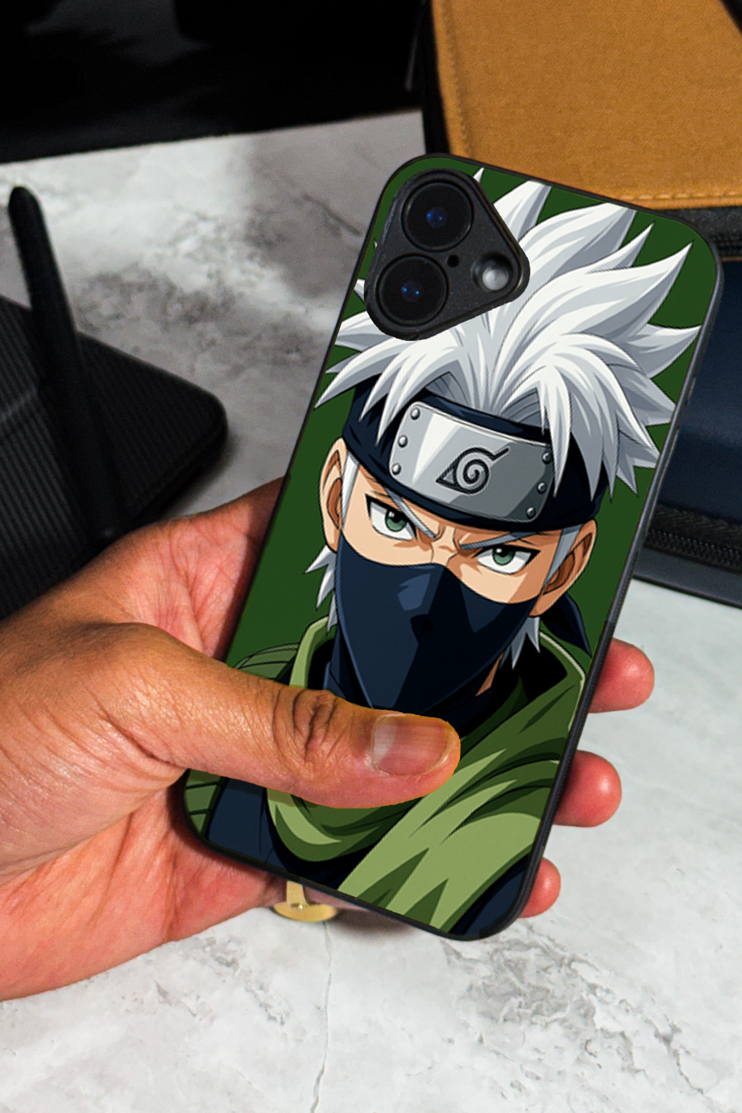 Kakashi Focussed Premium Glass Back Cover For iPhone 11,12,13,14,15,16 Models