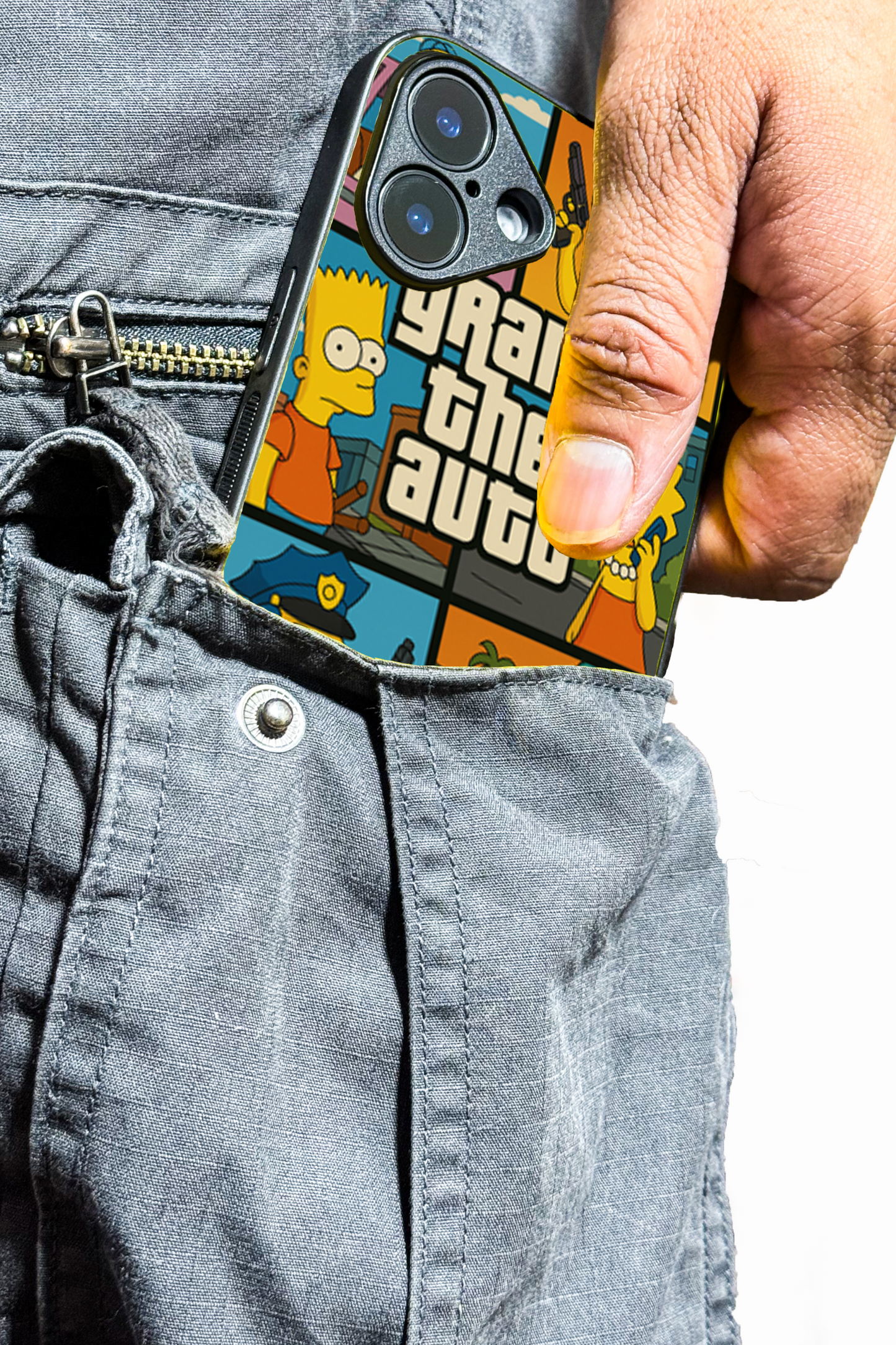 Springfield Auto Premium Glass Back Cover For iPhone 11,12,13,14,15,16 Models