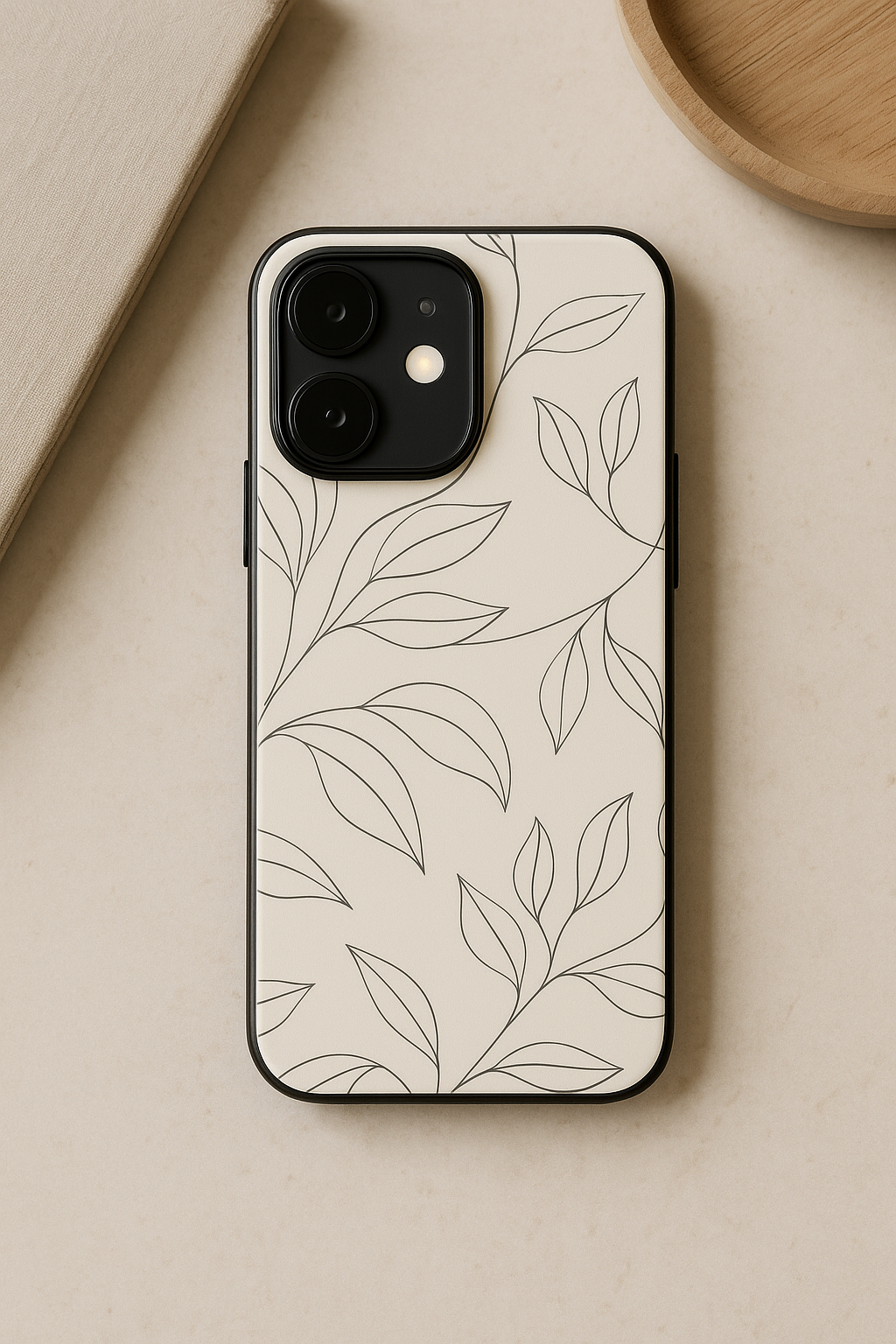 The Petal Sketch Premium Glass Back Cover For iPhone 11,12,13,14,15,16 Models
