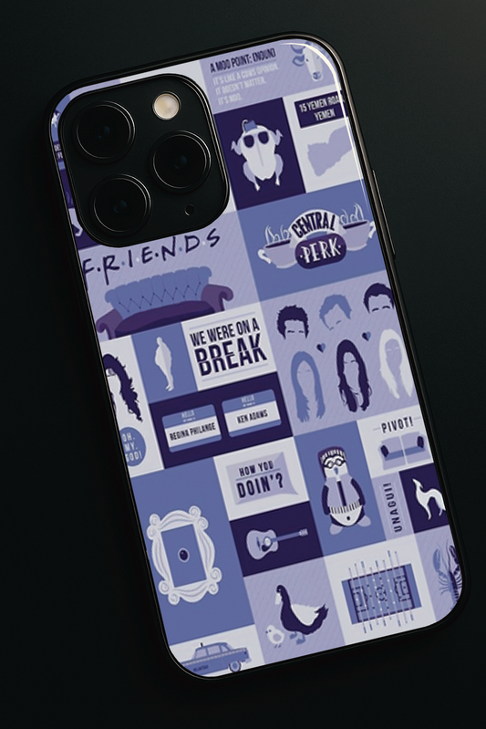 The Icon Grid Premium Glass Back Cover For iPhone 11,12,13,14,15,16 Models