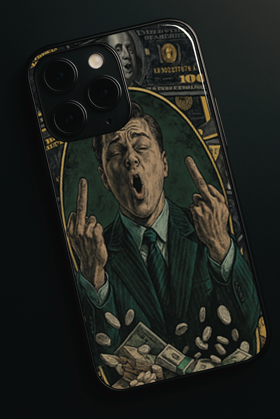 Cash Over Class Premium Glass Back Cover For iPhone 11,12,13,14,15,16 Models