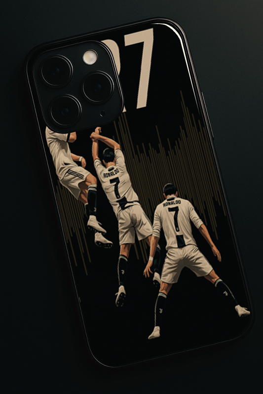 AIR CR7 Premium Glass Back Cover For iPhone 11,12,13,14,15,16 Models