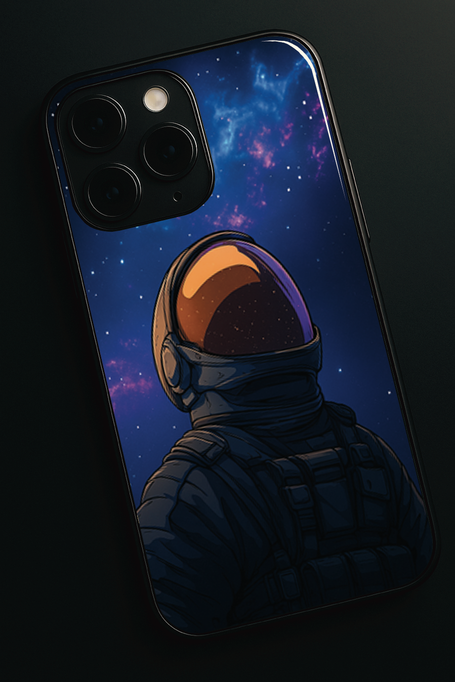 Stellar Void Premium Glass Back Cover For iPhone 11,12,13,14,15,16 Models