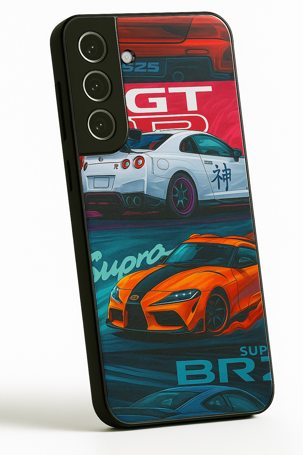 Super Cars Premium Glass Back Cover For Galaxy S22, S23, S24, S25 Models