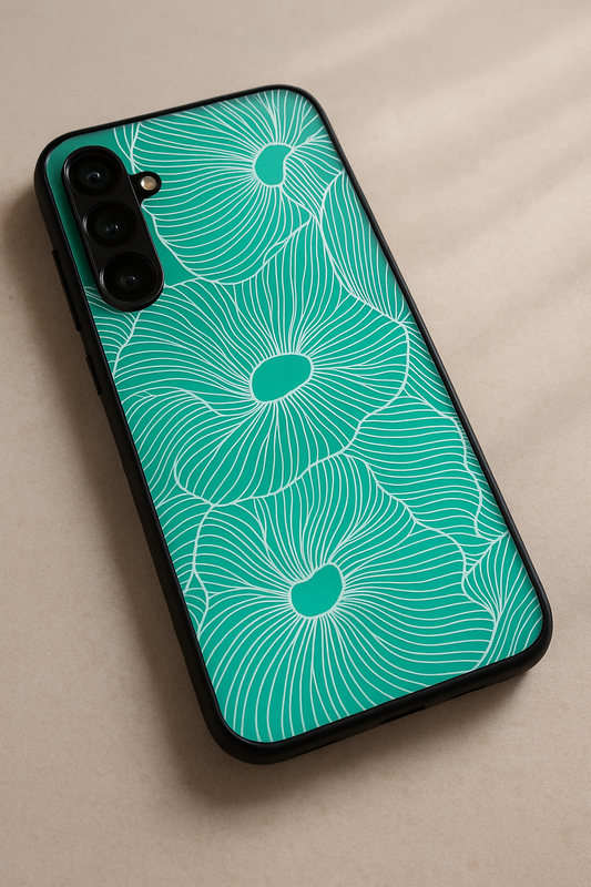 The Sketchy Petals Premium Glass Back Cover For Galaxy S22, S23, S24, S25 Models