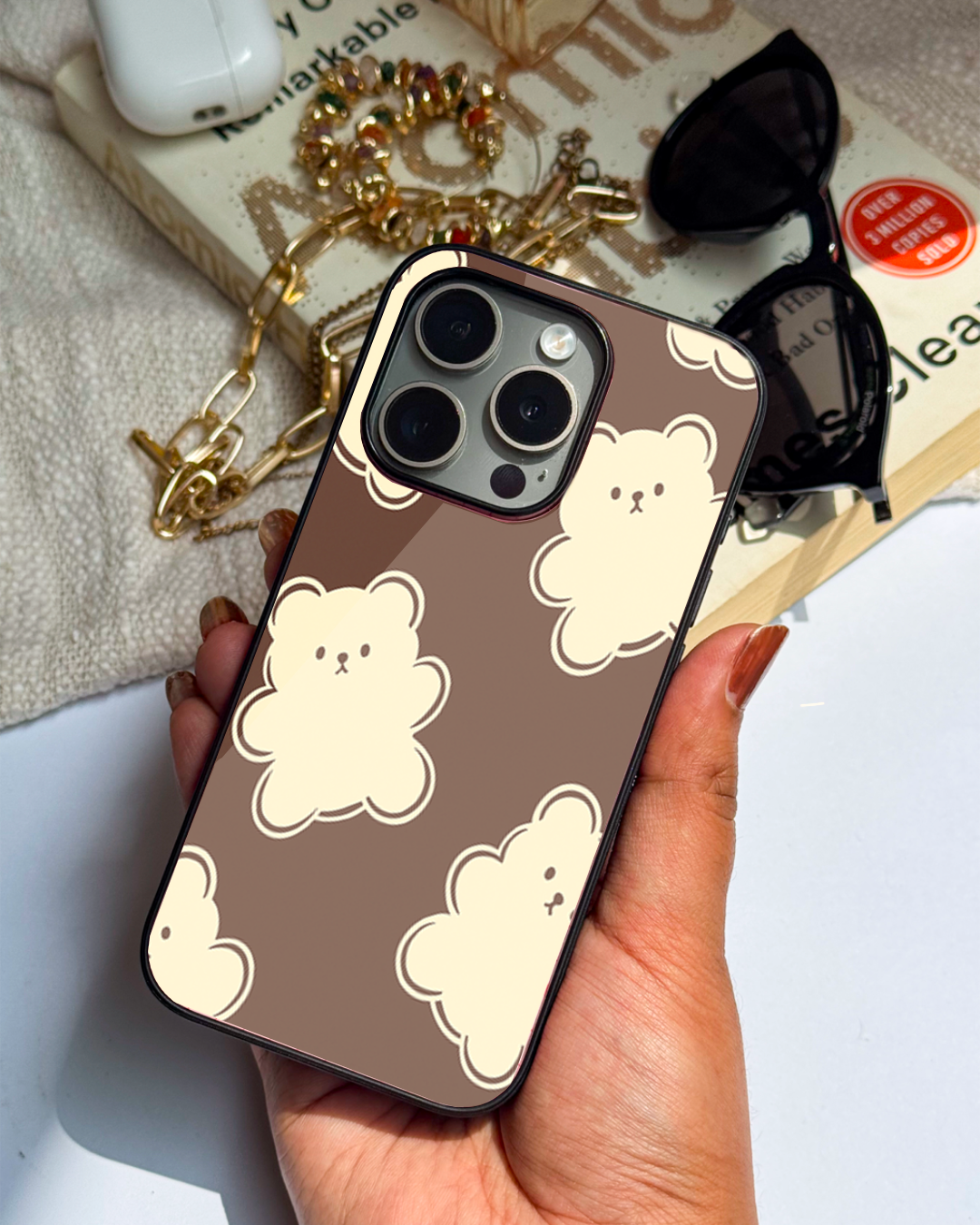 Teddy Overload Premium Glass Back Cover For iPhone 11,12,13,14,15,16 Models