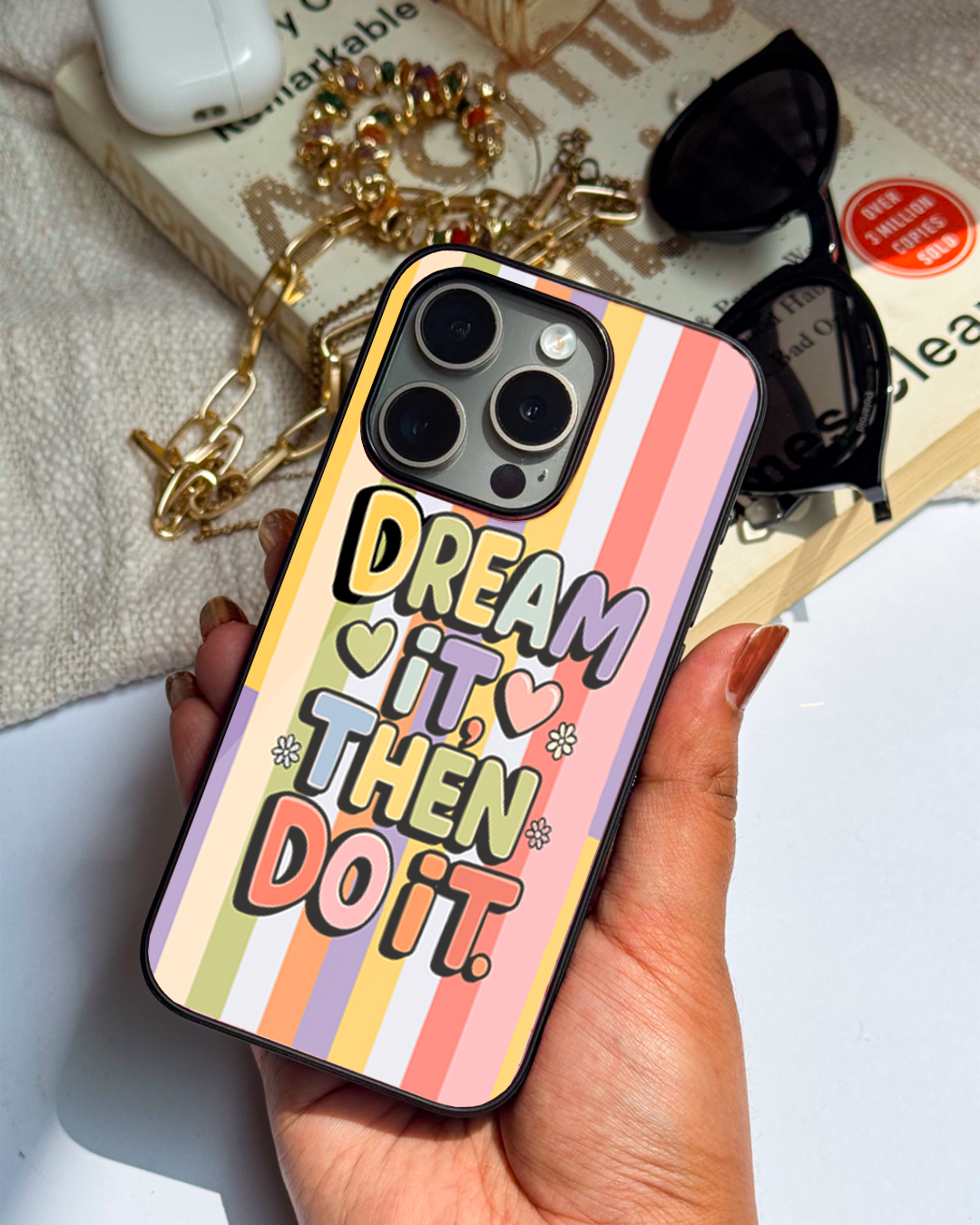 Dream IT Do IT Premium Glass Back Cover For iPhone 11,12,13,14,15,16 Models