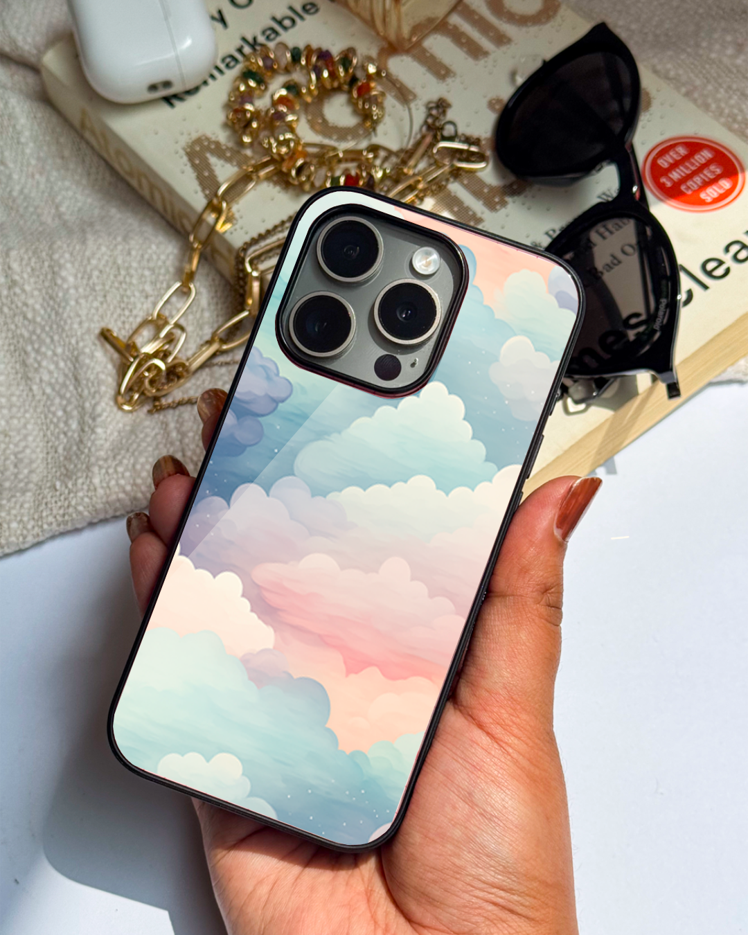 Cloud Of Dreams Premium Glass Back Cover For iPhone 11,12,13,14,15,16 Models