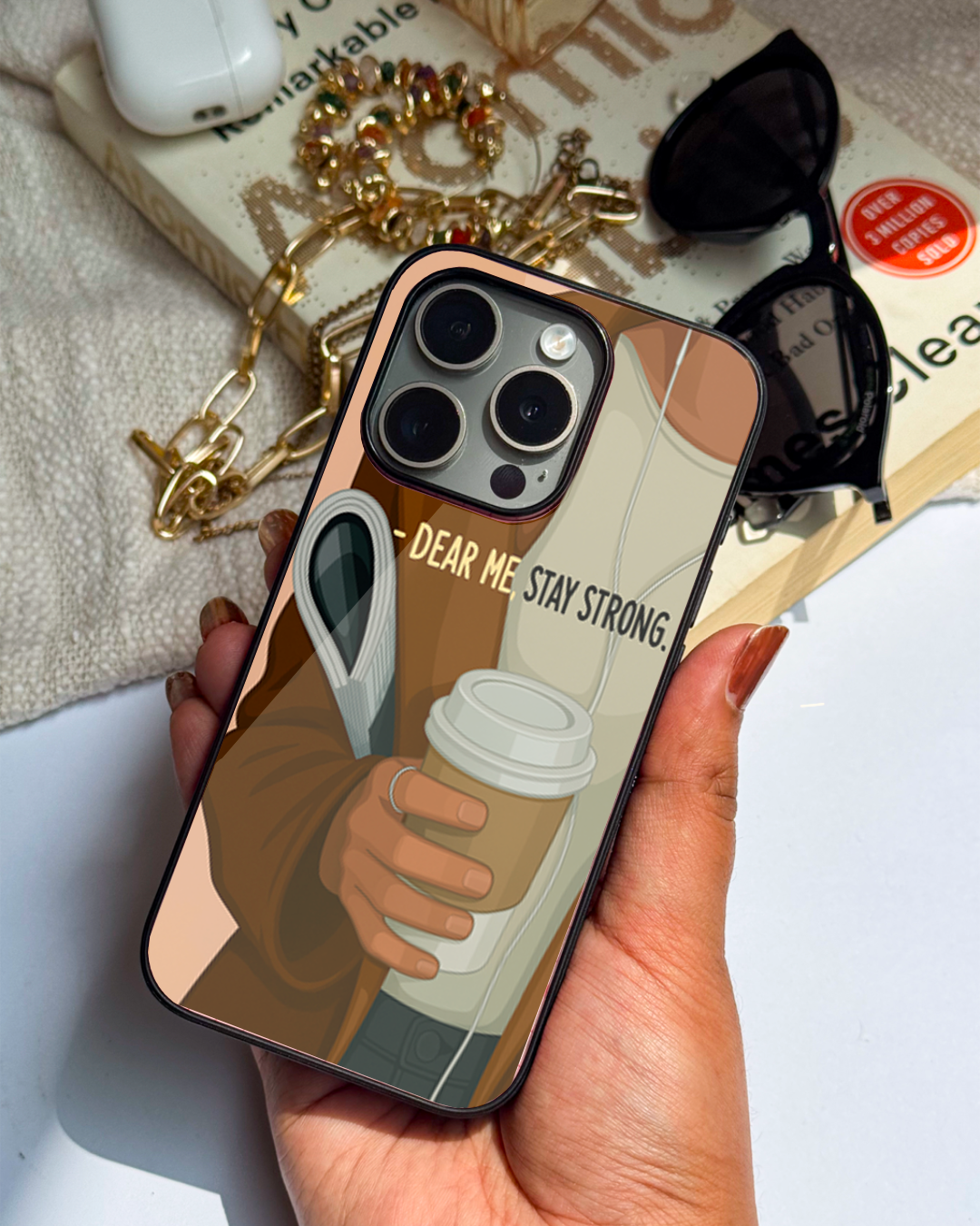Stay Strong  Premium Glass Back Cover For iPhone 11,12,13,14,15,16 Models