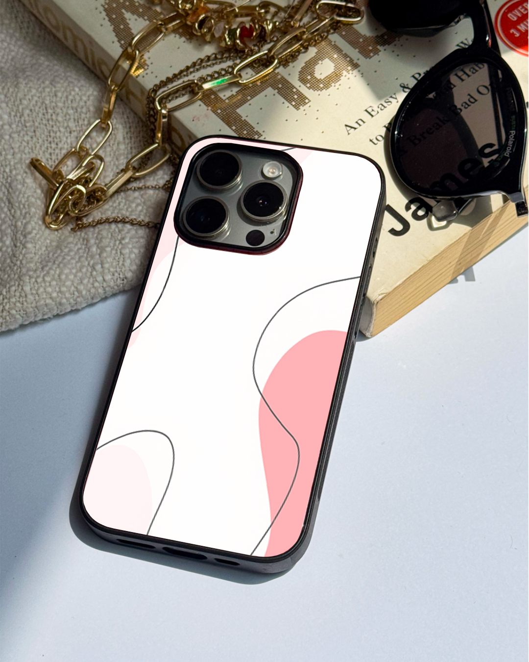 Clean Girl Aesthetics Premium Glass Back Cover For iPhone 11,12,13,14,15,16 Models