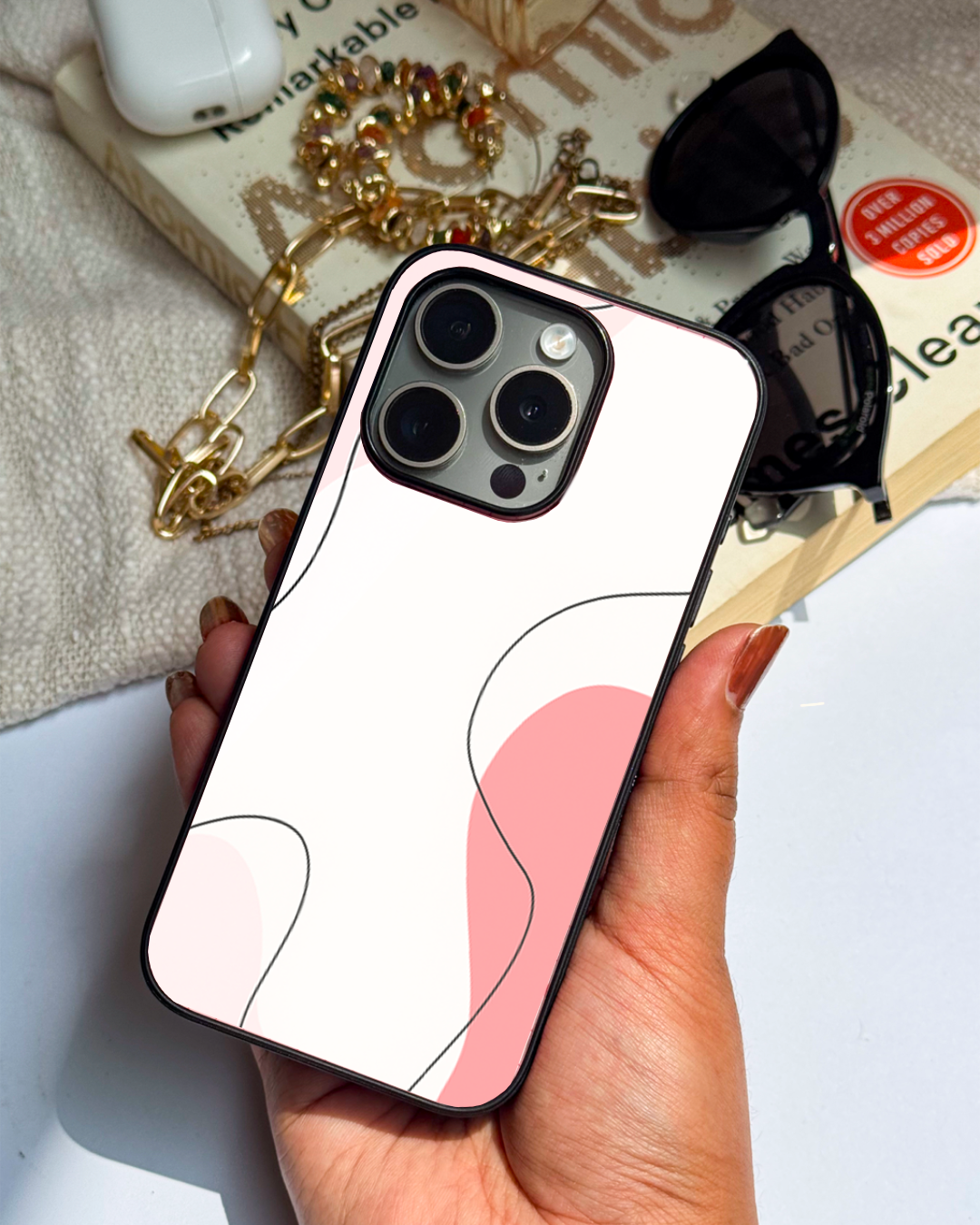 Clean Girl Aesthetics Premium Glass Back Cover For iPhone 11,12,13,14,15,16 Models