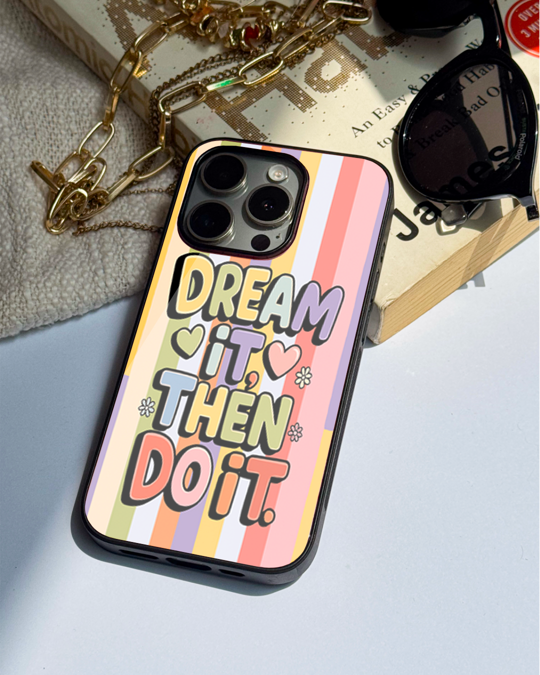 Dream IT Do IT Premium Glass Back Cover For iPhone 11,12,13,14,15,16 Models