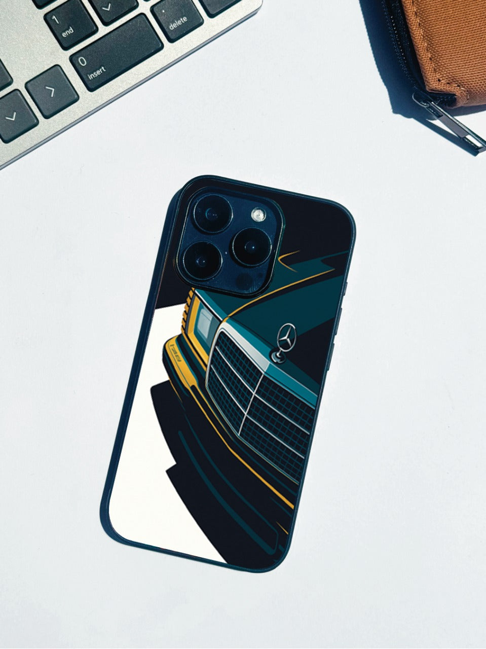 Minimal Car Premium Glass Back Cover For iPhone 11,12,13,14,15,16 Models