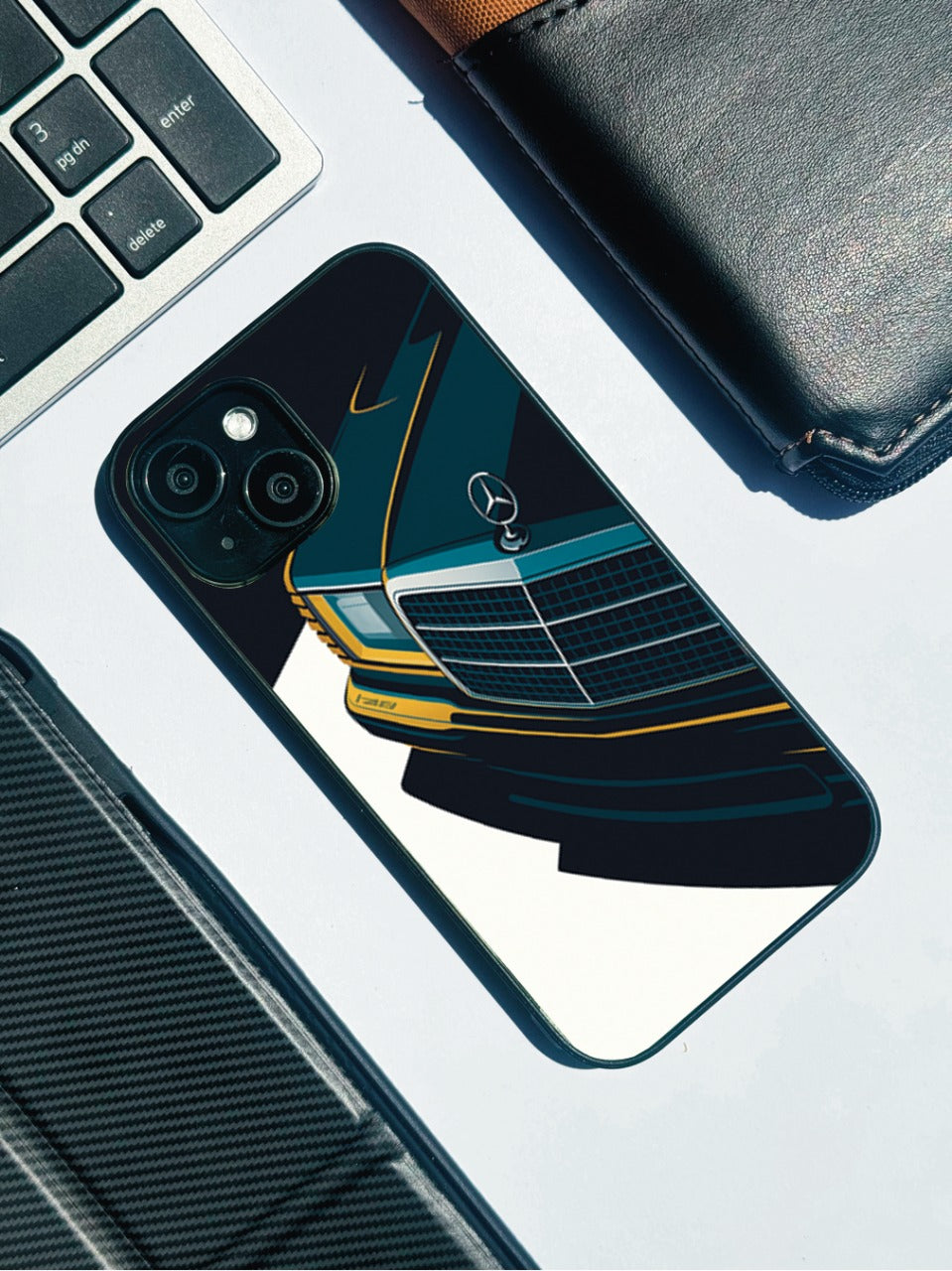 Minimal Car Premium Glass Back Cover For iPhone 11,12,13,14,15,16 Models