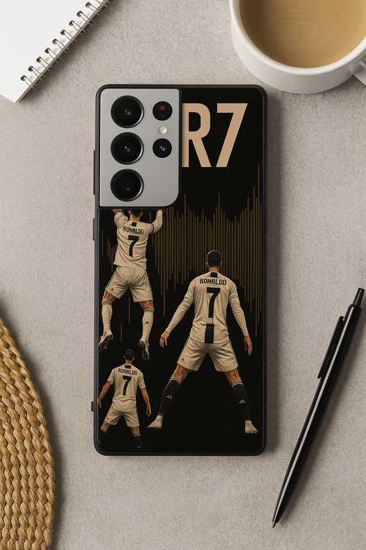 AIR CR7 Premium Glass Back Cover For Galaxy S, A, M & F Series The Case & Co