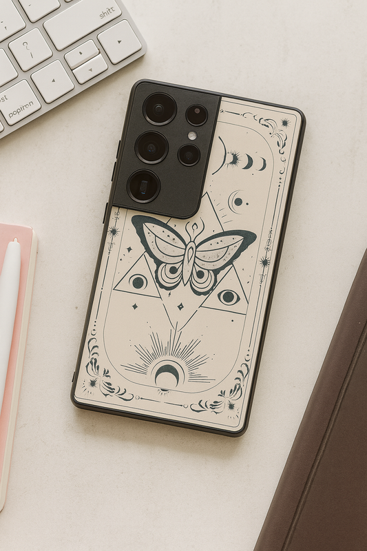 Boho Butterfly Premium Glass Back Cover For Galaxy S, A, M & F Series The Case & Co