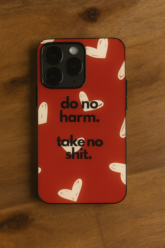 Bold Heart Premium Glass Back Cover For iPhone 11,12,13,14,15,16,17 Models The Case & Co