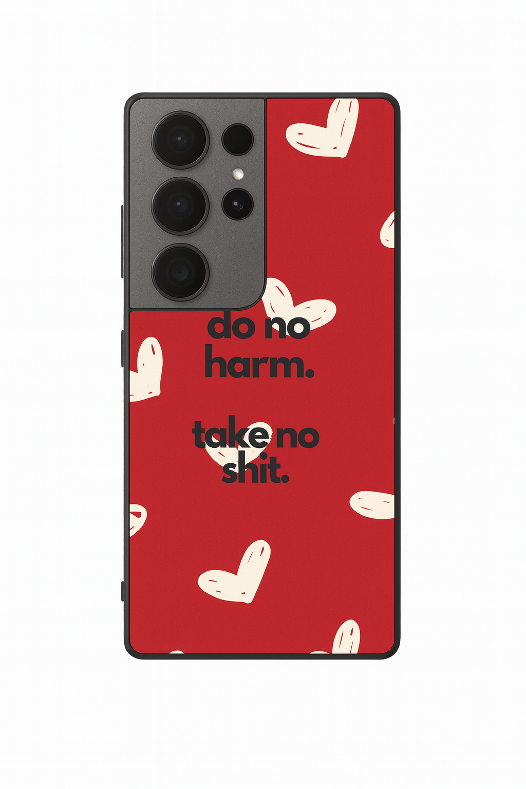 Bold Hearts Premium Glass Back Cover For Galaxy S, A, M & F Series The Case & Co