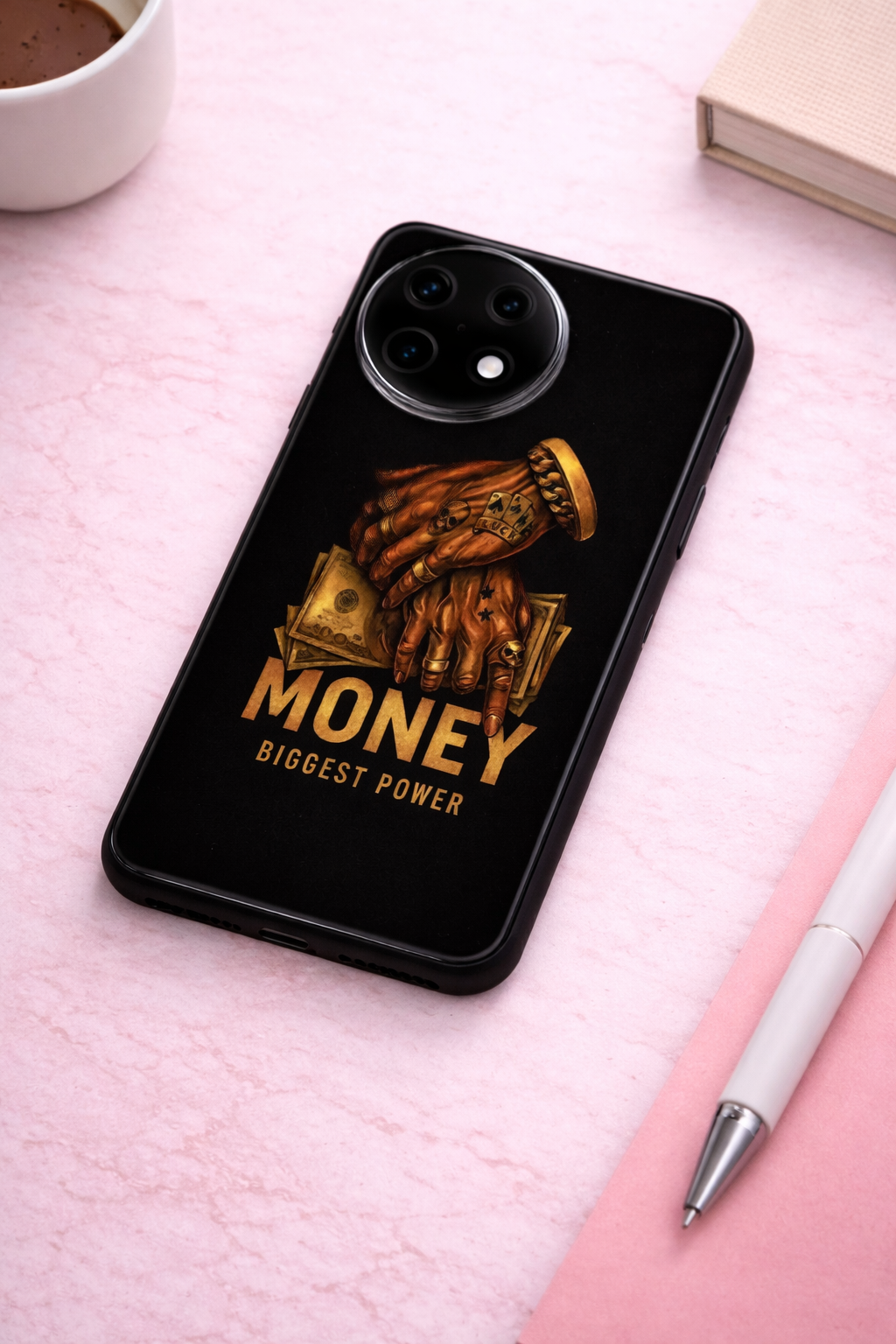 Cash Command Premium Glass Back Cover For One Plus 13, 12, 11, 10, Nord Series The Case & Co