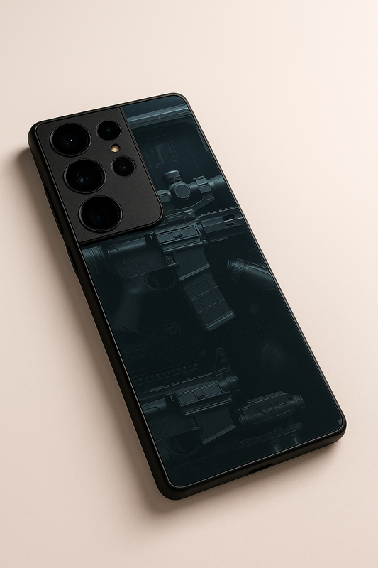 COD Guns Premium Glass Back Cover For Galaxy S, A, M & F Series The Case & Co