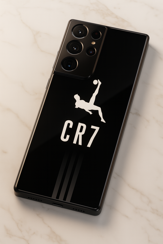 CR7 Legacy Premium Glass Back Cover For Galaxy S, A, M & F Series The Case & Co