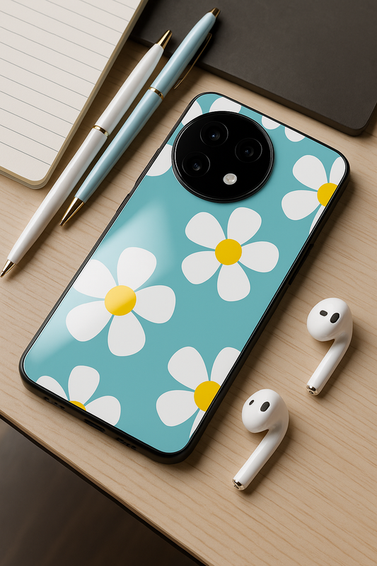 Daisy In Sea Glass Back Cover For One Plus 13, 12, 11, 10, Nord Series The Case & Co