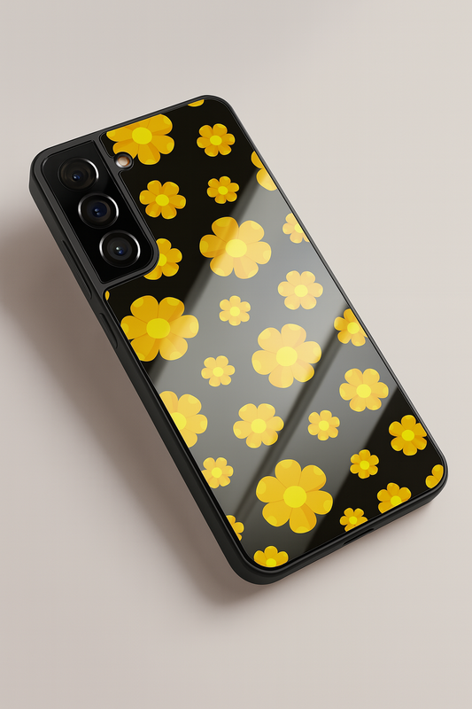 Daisy Yellow Flower Premium Glass Back Cover For Galaxy S, A, M & F Series The Case & Co