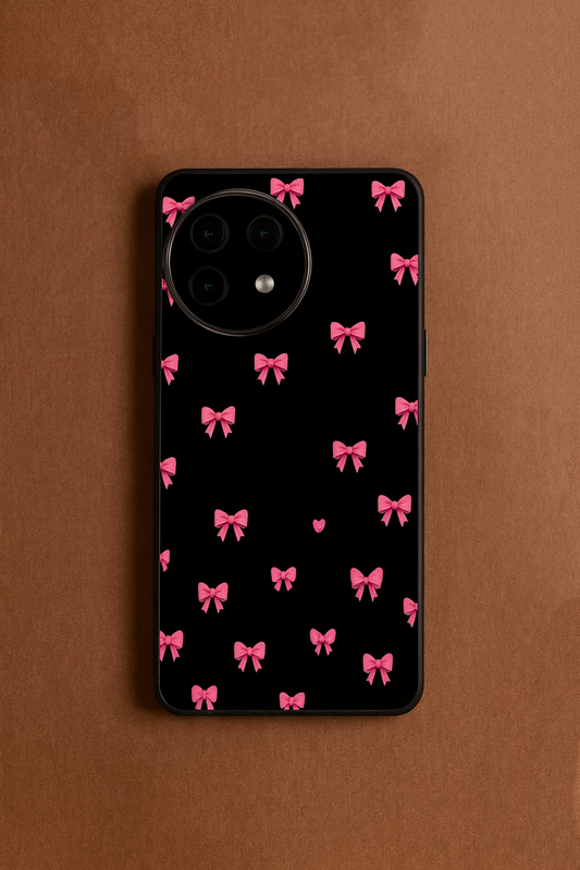 Dark Aesthetic Bows Premium Glass Back Cover For One Plus 13, 12, 11, 10, Nord Series The Case & Co