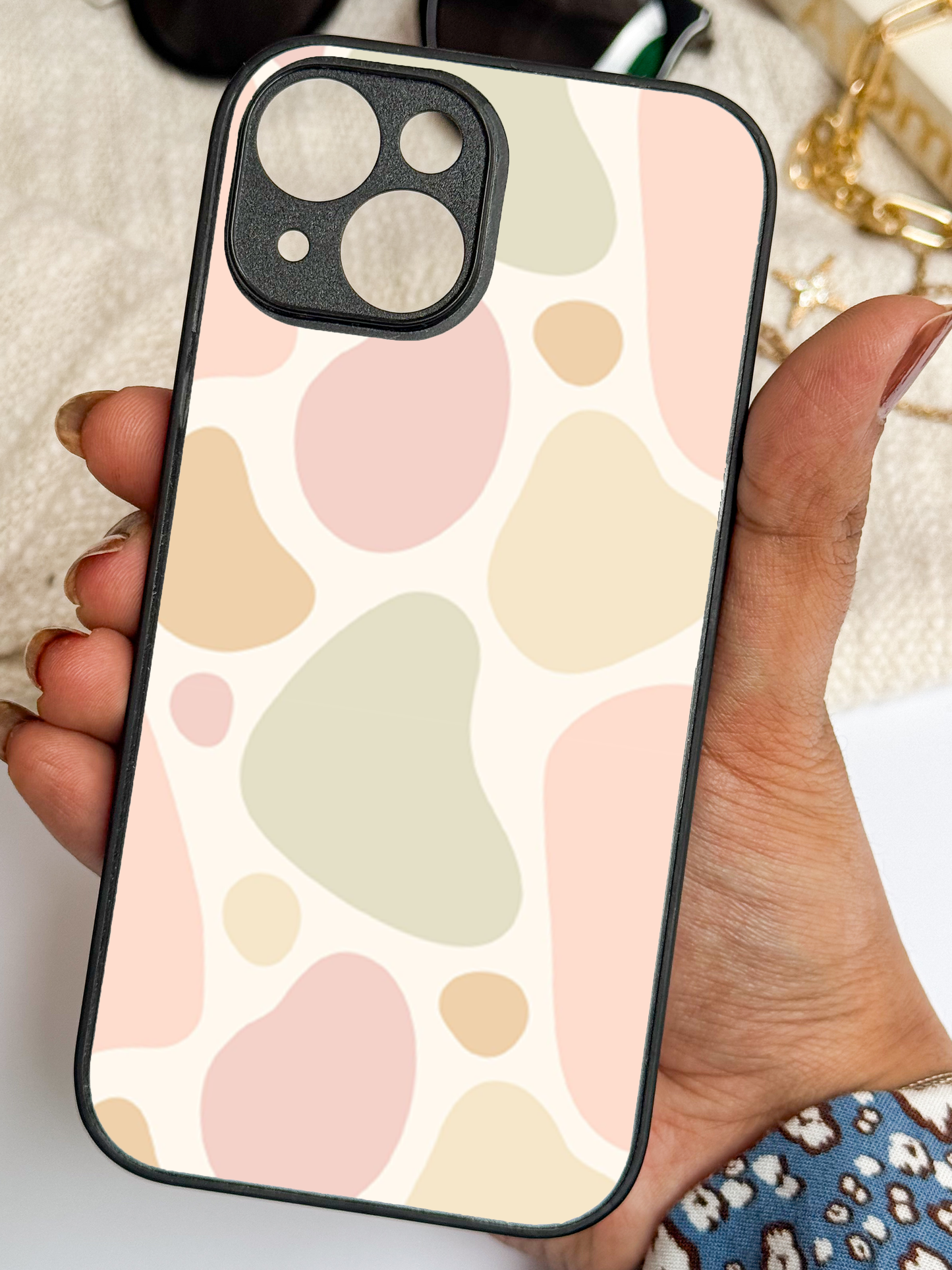 Earthy Hues Premium Glass Back Cover For iPhone 11,12,13,14,15,16,17 Models The Case & Co