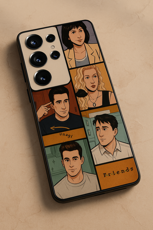 FRIENDS Pop Art Squad Premium Glass Back Cover For Galaxy S, A, M & F Series The Case & Co