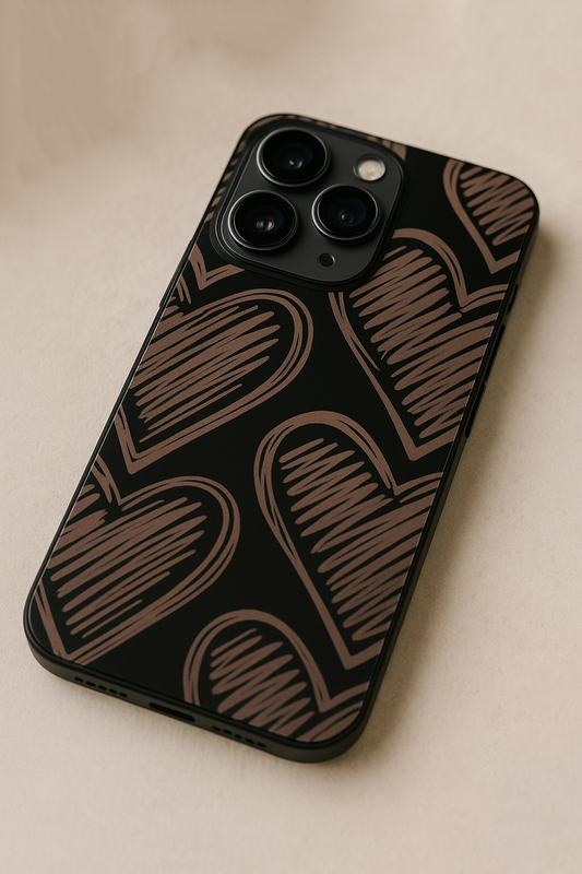 Heartlines Premium Glass Back Cover For iPhone 11,12,13,14,15,16,17 Models The Case & Co