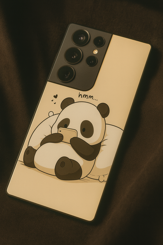 Hmm Panda Premium Glass Back Cover For Galaxy S, A, M & F Series The Case & Co