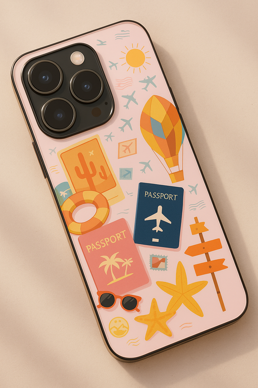 I Love Travelling Premium Glass Back Cover For iPhone 11,12,13,14,15,16,17 Models The Case & Co