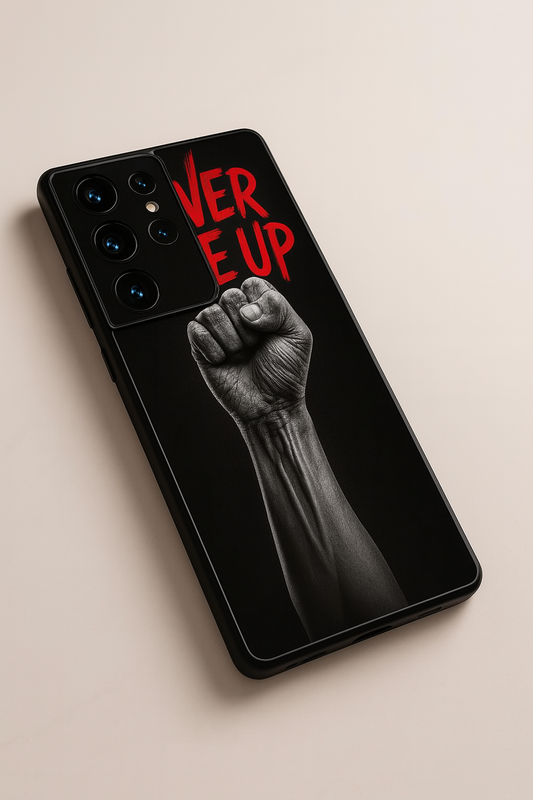 Iron Will Premium Glass Back Cover For Galaxy S, A, M & F Series The Case & Co