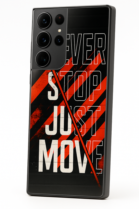 JUST MOVE Premium Glass Back Cover For Galaxy S, A, M & F Series The Case & Co