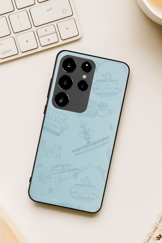 Lazy Latte Premium Glass Back Cover For Galaxy S, A, M & F Series The Case & Co