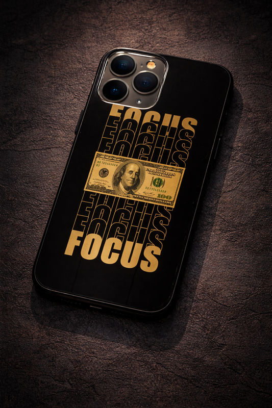 Level Up Focus Premium Glass Back Cover For iPhone 11,12,13,14,15,16,17 Models The Case & Co