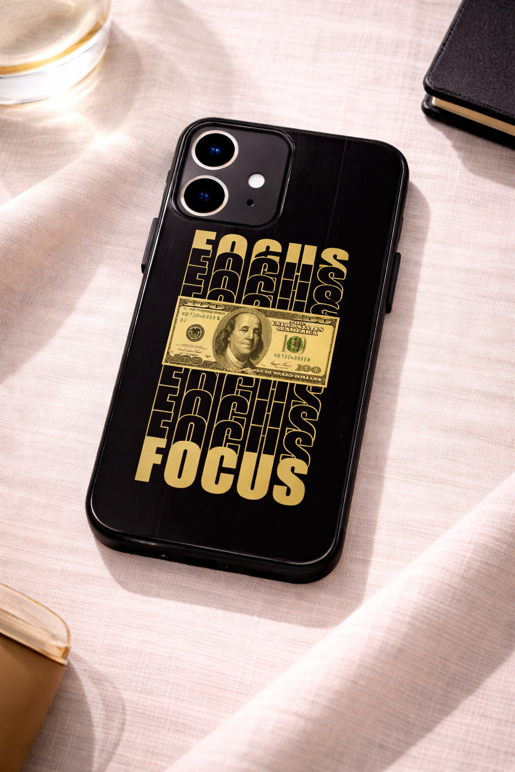 Level Up Focus Premium Glass Back Cover For iPhone 11,12,13,14,15,16,17 Models The Case & Co