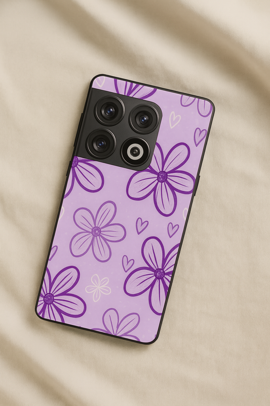 Lilac Bloom Glass Back Cover For One Plus 13, 12, 11, 10, Nord Series The Case & Co