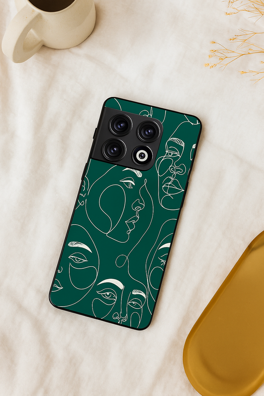 Line Art Lady Premium Glass Back Cover For One Plus 13, 12, 11, 10, Nord Series The Case & Co