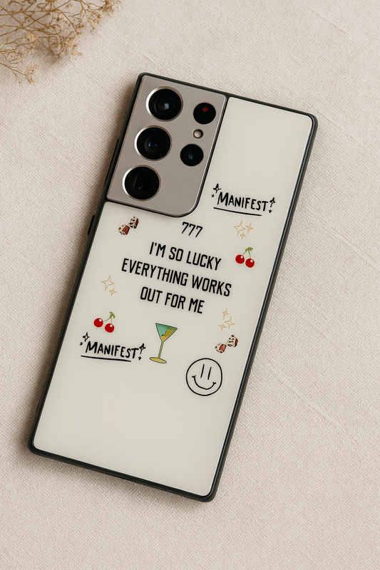 Manifest Mode Premium Glass Back Cover For Galaxy S, A, M & F Series The Case & Co