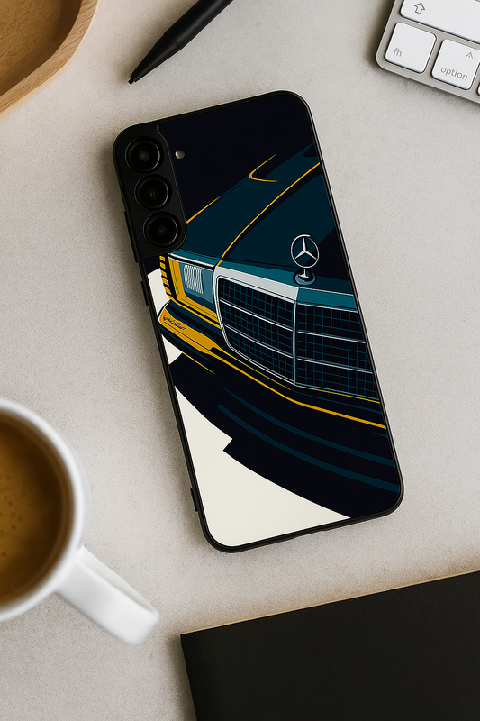 Minimal Car Sketch Premium Glass Back Cover For Galaxy S, A, M & F Series The Case & Co