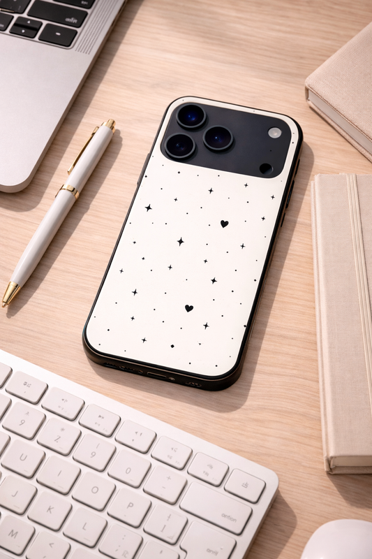 Minimal LOVE Premium Glass Back Cover For iPhone 11,12,13,14,15,16,17 Models The Case & Co