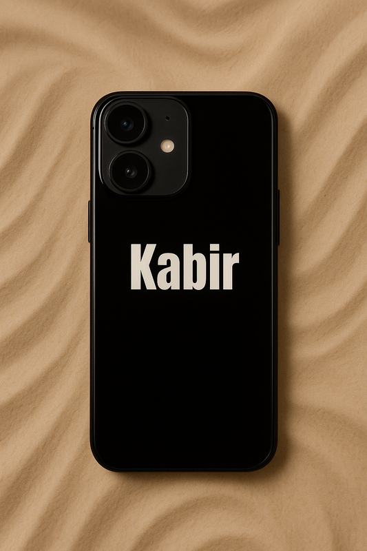 Minimal Luxe Personalised Name Premium Glass Back Cover For iPhone 11,12,13,14,15,16,17 Models The Case & Co