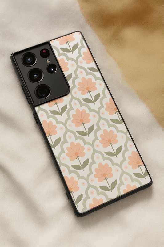 Pastel Petals Premium Glass Back Cover For Galaxy S, A, M & F Series The Case & Co