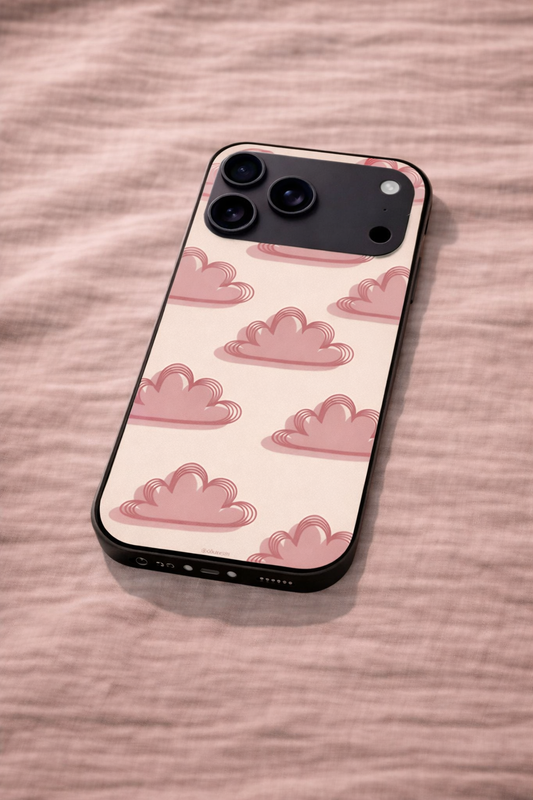 Pink Skies Premium Glass Back Cover For iPhone 11,12,13,14,15,16,17 Models The Case & Co